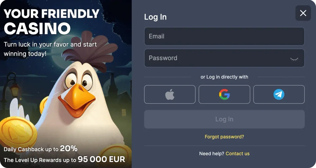 Instructies voor registratie bij het casino kokoBet 